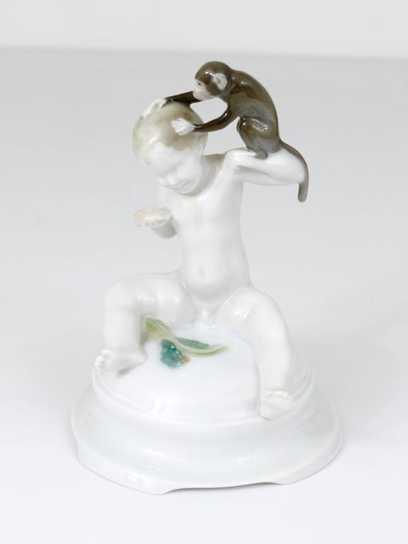 1900er-Jahre Rosenthal Putto-Affen-Porzellanfigur, Ferdinand Liebermann, Deutschland