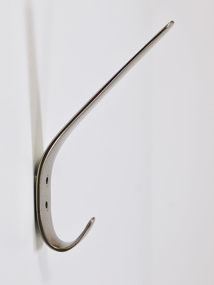 2x Vintage Carl Auböck II Wandhaken aus vernickeltem Messing, Österreich, 1950er-Jahre