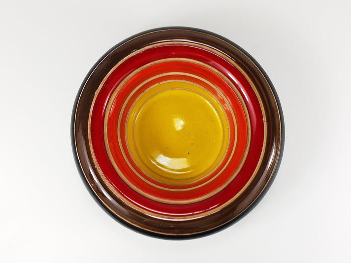 Aldo Londi Bitossi gestreifte Mid-Century Keramik-Schale, Italien, 1960er-Jahre