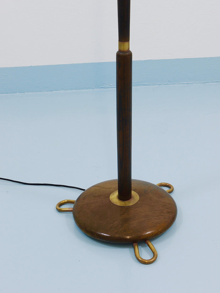 Verstellbare Stehlampe aus Nussbaum & Messing, 1940er-Jahre, Rupert Nikoll Wien, Österreich, 1950er-Jahre