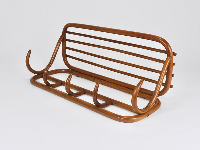 Thonet Vienna Art Nouveau Secession Bugholz-Wandgarderobe, 1900er-Jahre, Österreich